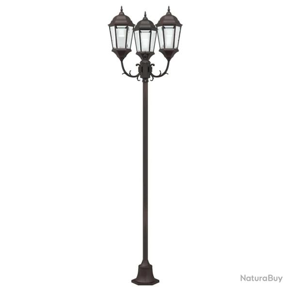 Poteau de lumi�re de jardin 3 lampes E27 Bronze 220 cm Aluminium