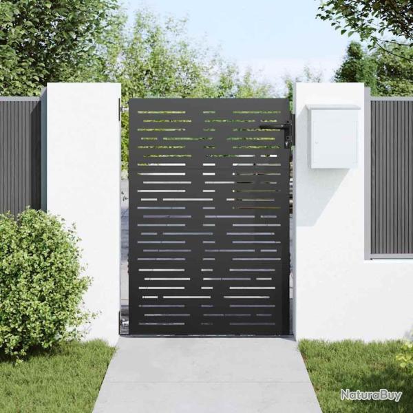 Porte de Jardin Noir 105 x 125 cm Acier peint par poudre