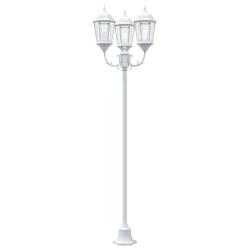 Lampadaire de jardin 3 lampes E27 Blanc 220 cm Aluminium