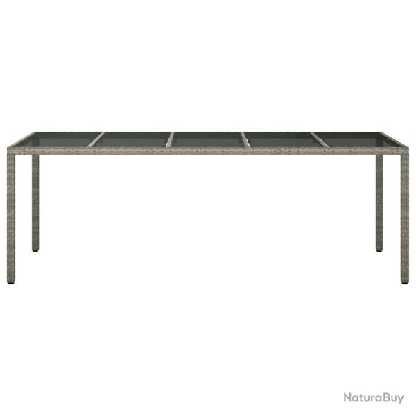 Table � manger de jardin Grise 250x100x75 cm Poly Rattan