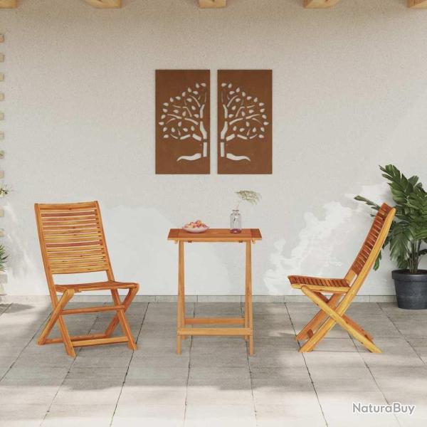 Set de meubles d'ext�rieur 3 pcs Bois naturel 60 x 60 x 75 cm