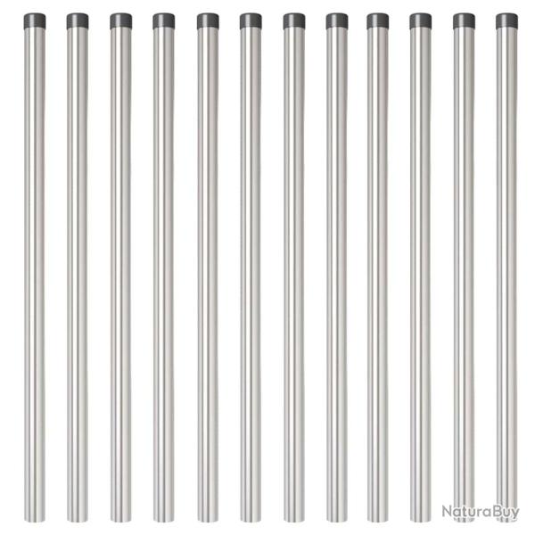 Poteaux de cl�ture 12 pcs Argent 110 cm Acier galvanis�