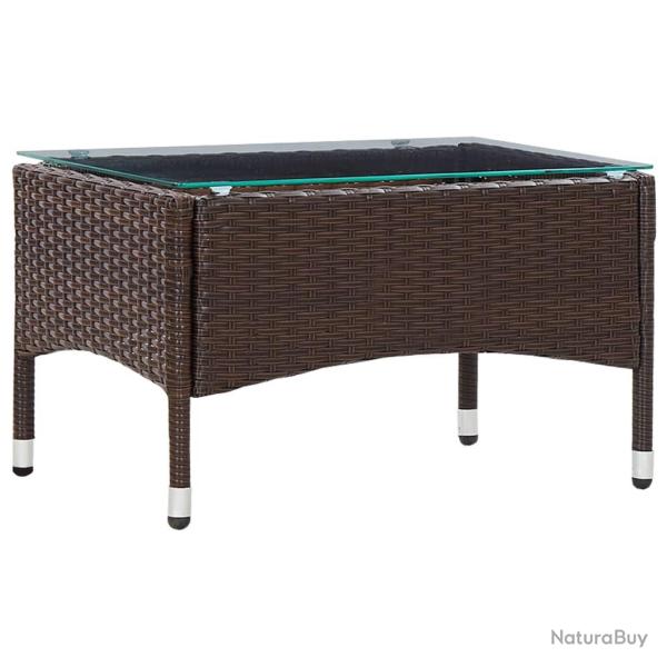 Table basse Marron 60x40x36 cm R�sine tress�e