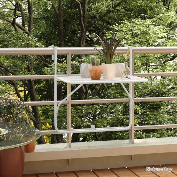 Table de balcon Blanc 60x40 cm Acier