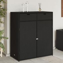 Armoire de rangement de jardin noir 105x55x113cm r&eacute;sine tress&eacute;e