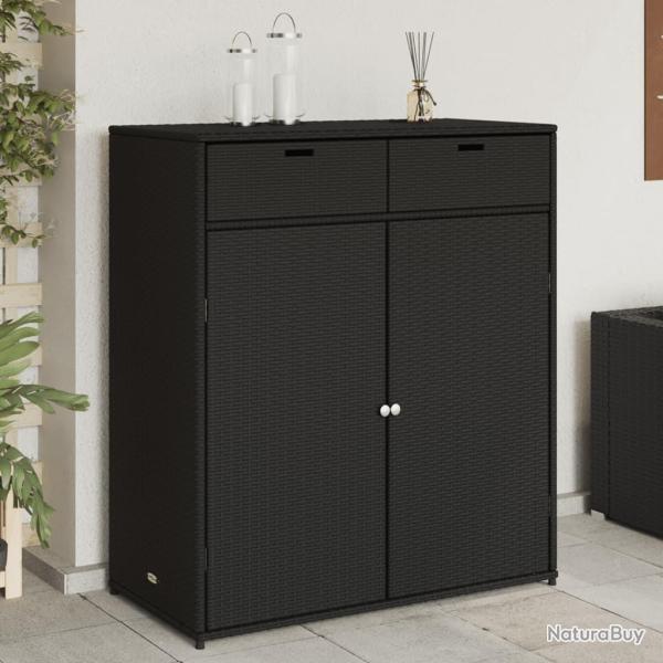 Armoire de rangement de jardin noir 105x55x113cm r�sine tress�e