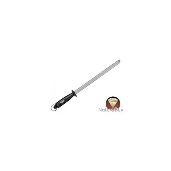 Fusil de boucher Fischer DIAMOND mche ovale 27 cm diamant grain fin, manche noir.