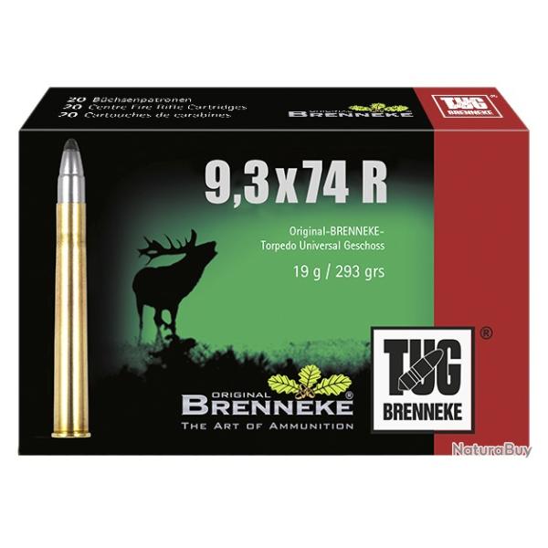 Munitions Brenneke TUG 9.3x74R 19g 293 grains par 20