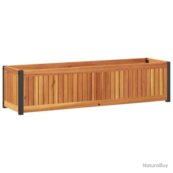 Jardini�re bac lit sur�lev� plantes fleurs terrasse jardin 110 x 30 x 27,5 cm bois massif d'acacia