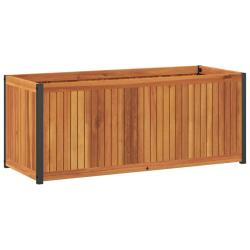 Jardini&egrave;re bac lit sur&eacute;lev&eacute; plantes fleurs terrasse jardin 110 x 45 x 44 cm bois massif d'acacia et