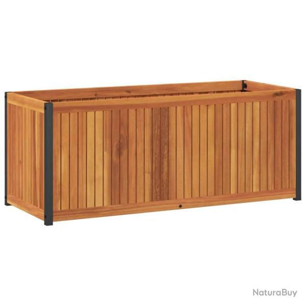 Jardini�re bac lit sur�lev� plantes fleurs terrasse jardin 110 x 45 x 44 cm bois massif d'acacia et