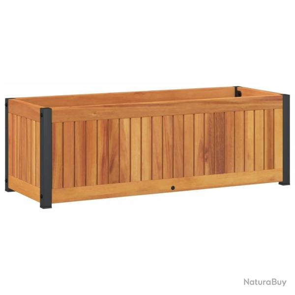Jardini�re bac lit sur�lev� plantes fleurs terrasse jardin 80 x 30 x 27,5 cm bois massif d'acacia e