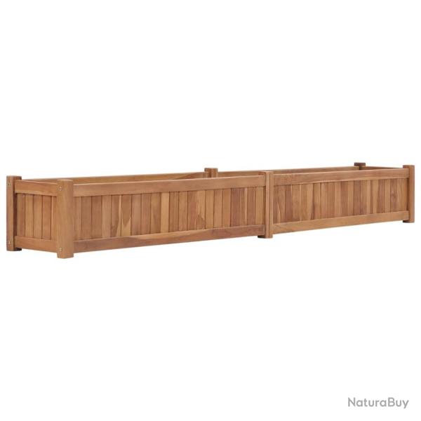 Jardini�re bac lit sur�lev� plantes fleurs terrasse jardin 200 x 30 x 25 cm bois de teck solide mar