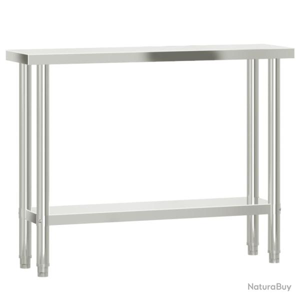 Table de travail de cuisine professionnelle 110 x 30 x 85 cm acier inoxydable 02_0045402