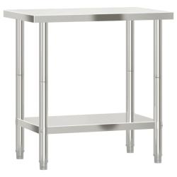 Table de travail de cuisine professionnelle 82,5 x 55 x 85 cm acier inoxydable 02_0045407