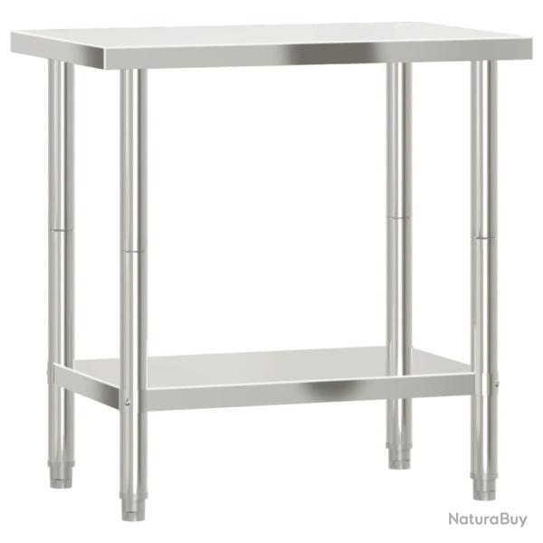 Table de travail de cuisine professionnelle 82,5 x 55 x 85 cm acier inoxydable 02_0045407