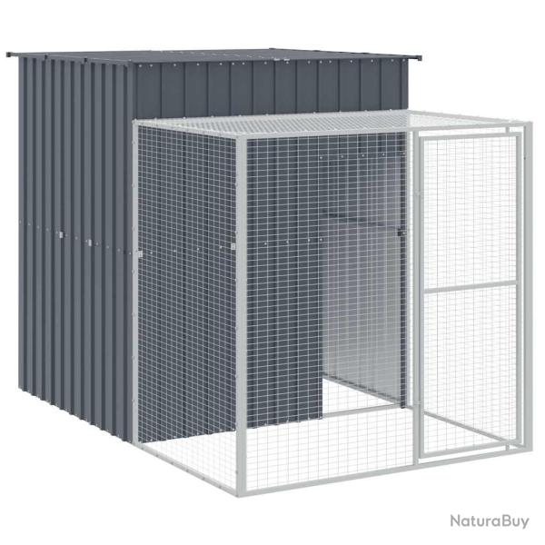 Poulailler enclos cage poules avec cour 165 x 251 x 181 cm acier galvanis� anthracite 02_0043952