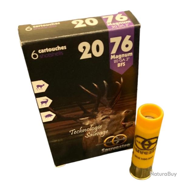 BALLES FLECHE SAUVESTRE 20/76 MAGNUM CALIBRE 20 X6