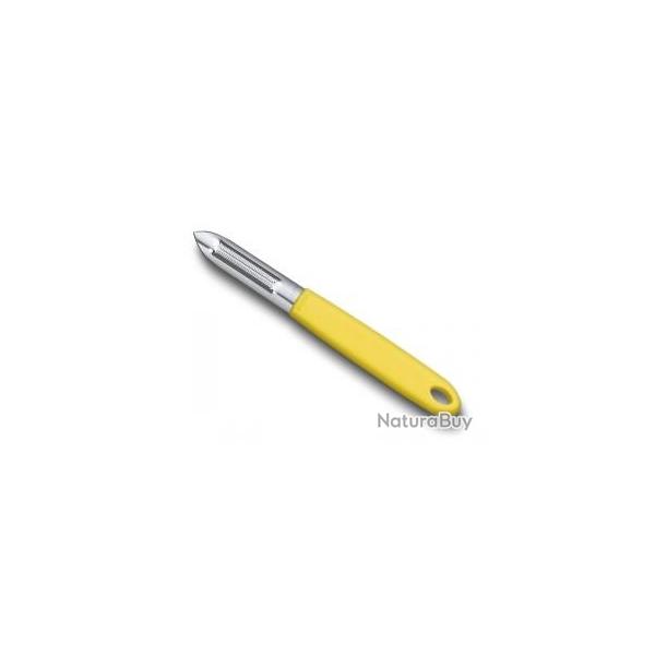Eplucheur VICTORINOX, deux fentes,  dents, manche jaune