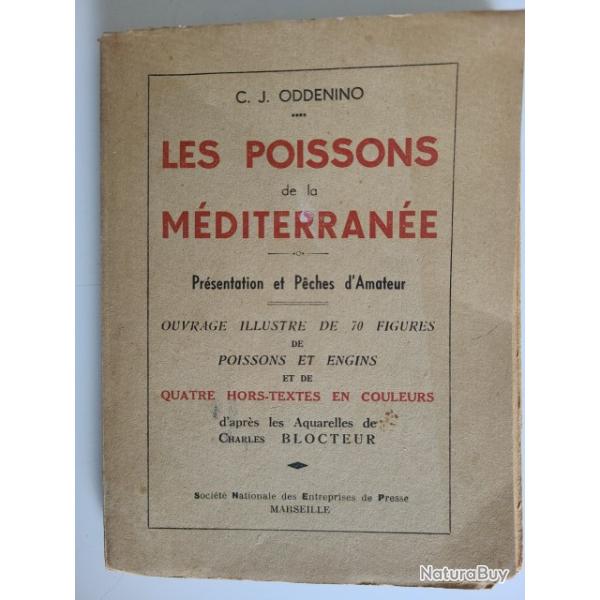 RARE ! Les poissons de la m�diterran�e, 1948 Pr�sentation et p�ches d'amateur