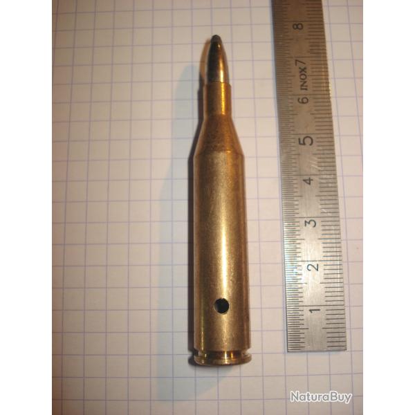 une cartouche de 5,6x61 Vom Hofe super express rimless neutralis�e, perc�e, percut�e,pour collection