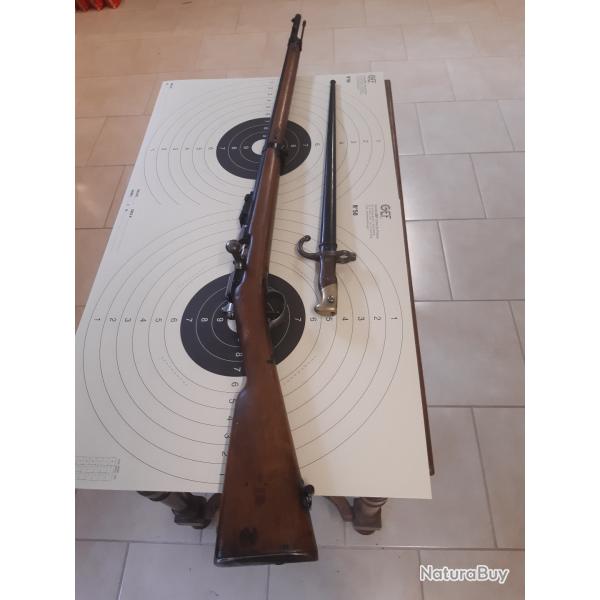 Fusil Gras Mle 1874 M80 avec sa baionette
