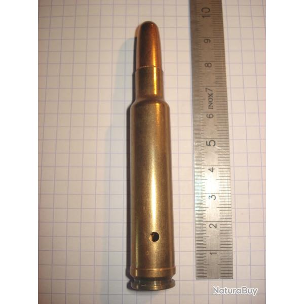 une cartouche de 378 weatherby neutralis�e, amorce percut�e, �tui perc�, pour collection