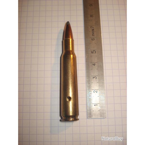 une cartouche de 7mm mauser neutralis�e ogive demi blind�e �tui perc� amorce percut�e