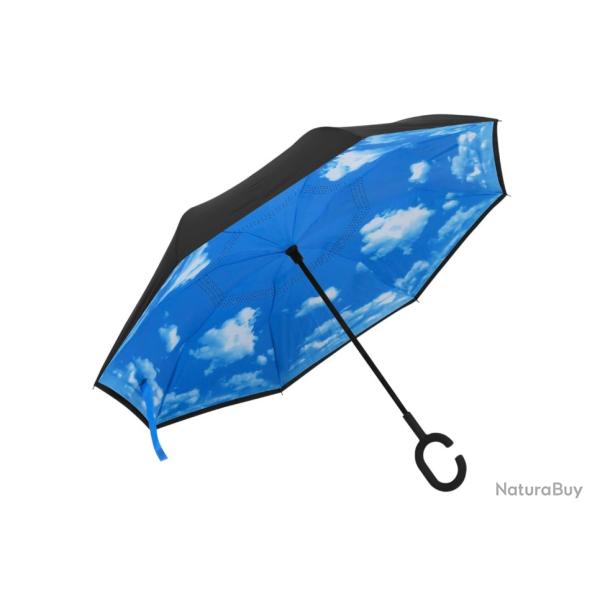 Parapluie poign�e en C noir 108 cm tissu 190T PG m�tal fibre de verre design pratique polyvalent