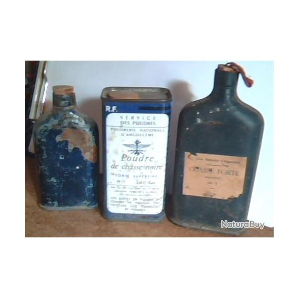 lot d' ancien bidons de poudre vide