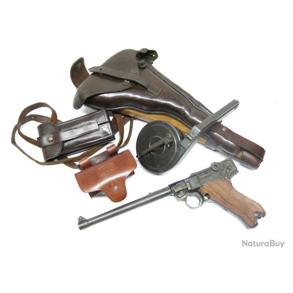 Porte cartouche cuir pour Luger P08 artillerie calibre 9 para