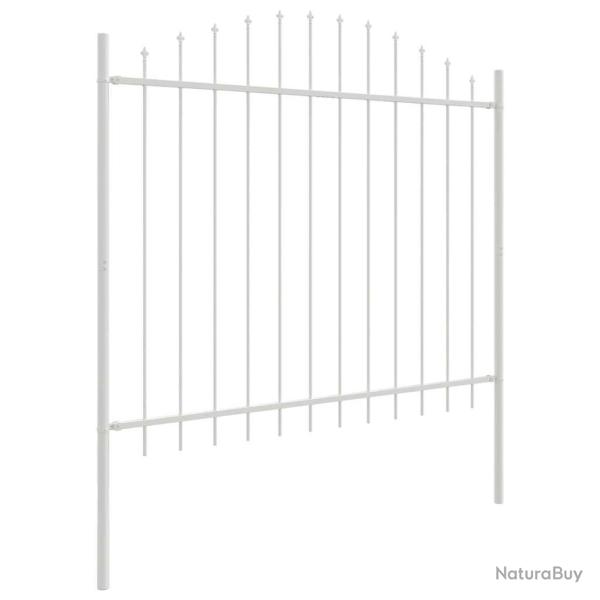 Cl�ture de jardin blanche, 6,8x1,25 m, en acier
