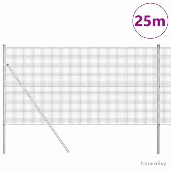 Cl�ture en fil soud� avec 13 poteaux 1x25 m en acier galvanis�