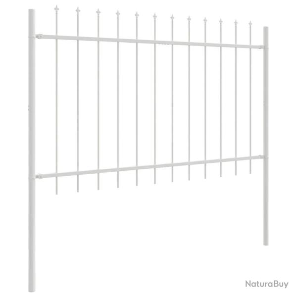 Cl�ture de jardin Blanc 5.1 x 1 m Acier enduit de poudre