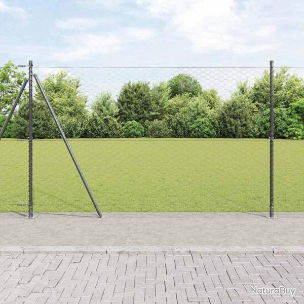Cl�ture Hexagonale Grise 1,6x25 m Acier