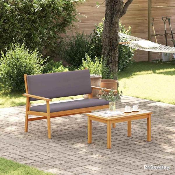 Banc de jardin avec coussins en bois d'acacia
