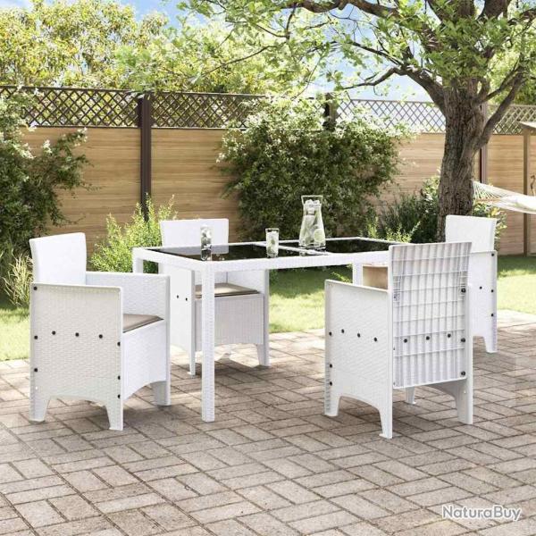 Chaises de jardin avec coussins 4 pcs Blanc 53 x 49 x 85 cm