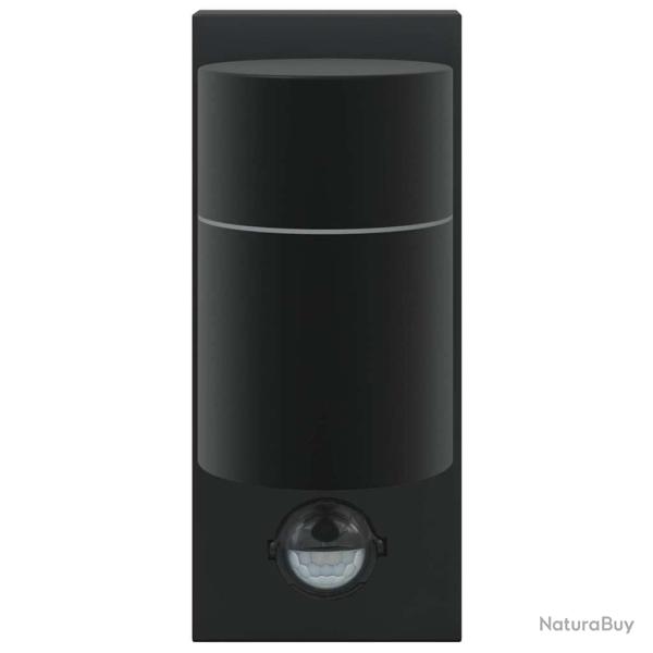 Applique Murale avec D�tecteur de Mouvement Noir Acier Inoxydable IP44
