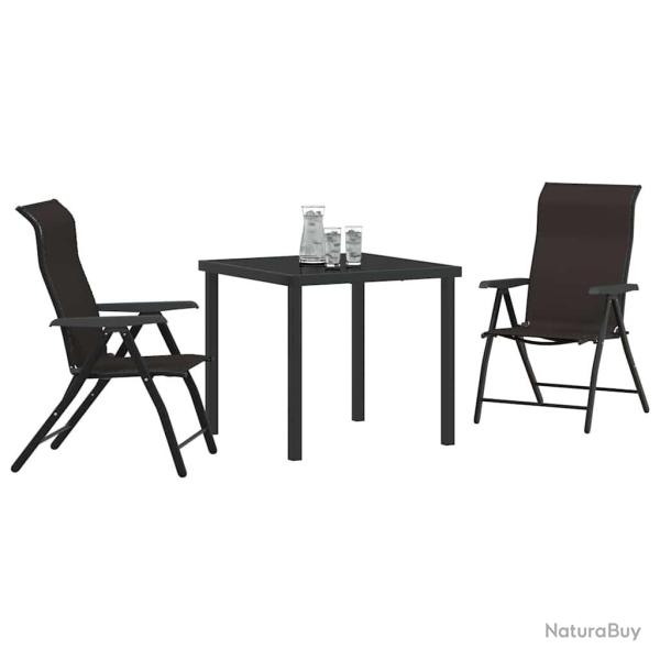 Ensemble de repas de jardin 3 pi�ces en polyrotin noir