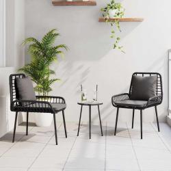 Ensemble de salle &agrave; manger pour jardin 3 pcs Noir, Anthracite