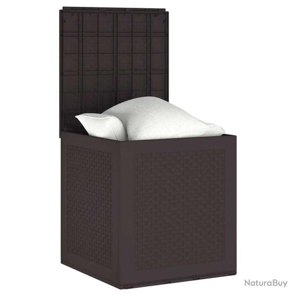 Coffre de rangement jardin Marron 55x53x57 cm PP