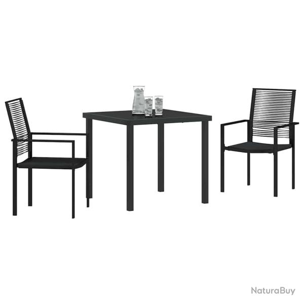 Ensemble de jardin de 3 pi�ces en rotin noir