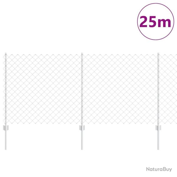 Set de cl�ture de jardin Ensemble de 2 Acier galvanis� 25 x 1 m