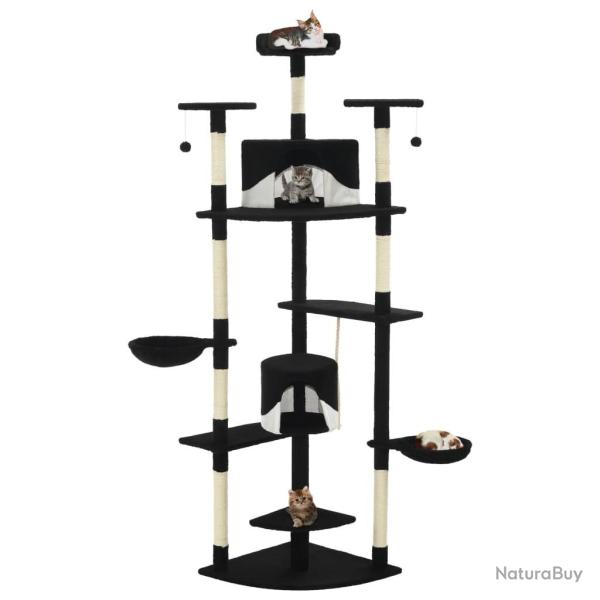 Arbre � chat avec griffoirs en sisal 203 cm noir et blanc