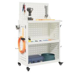 Chariot &agrave; outils Blanc 65 x 35 x 111 cm Acier lamin&eacute; &agrave; froid