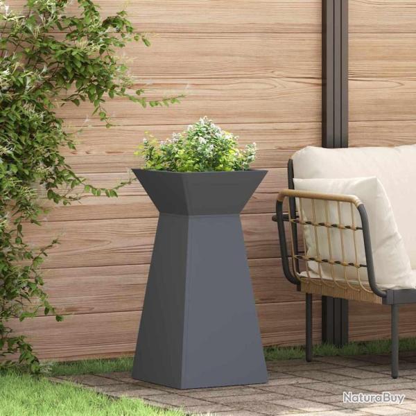 Jardini�res en colonne , 2 pcs avec bol anthracite, 35x35x73 cm en acier.