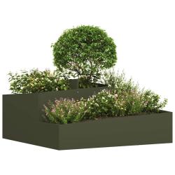 Pots & Jardini&egrave;res Vert olive M&eacute;tal 100 cm de long Jardini&egrave;res