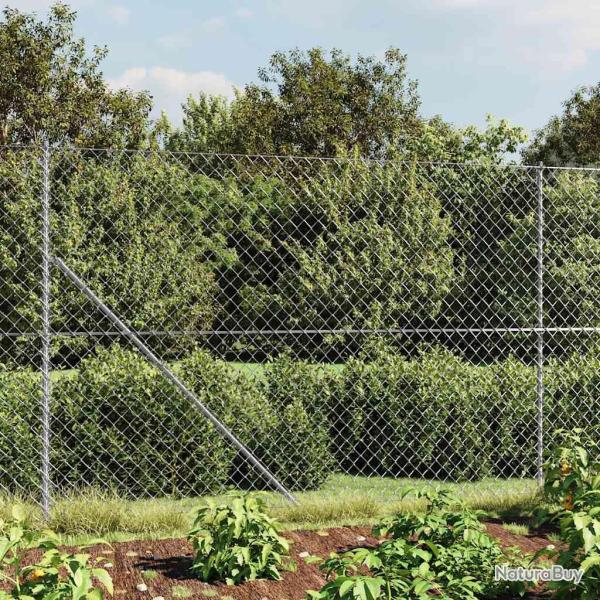 Cl�ture � mailles losang�es avec ancrage argent� 1,6x10 m