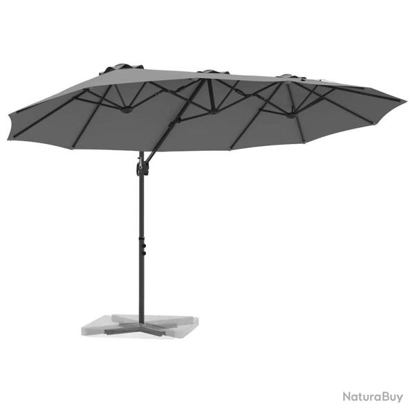 Parasol cantilever de jardin Anthracite 372 x 198 x 253 cm