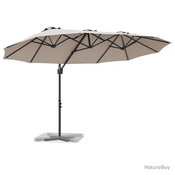 Parasol cantilever de jardin Taupe 372 x 198 x 253 cm
